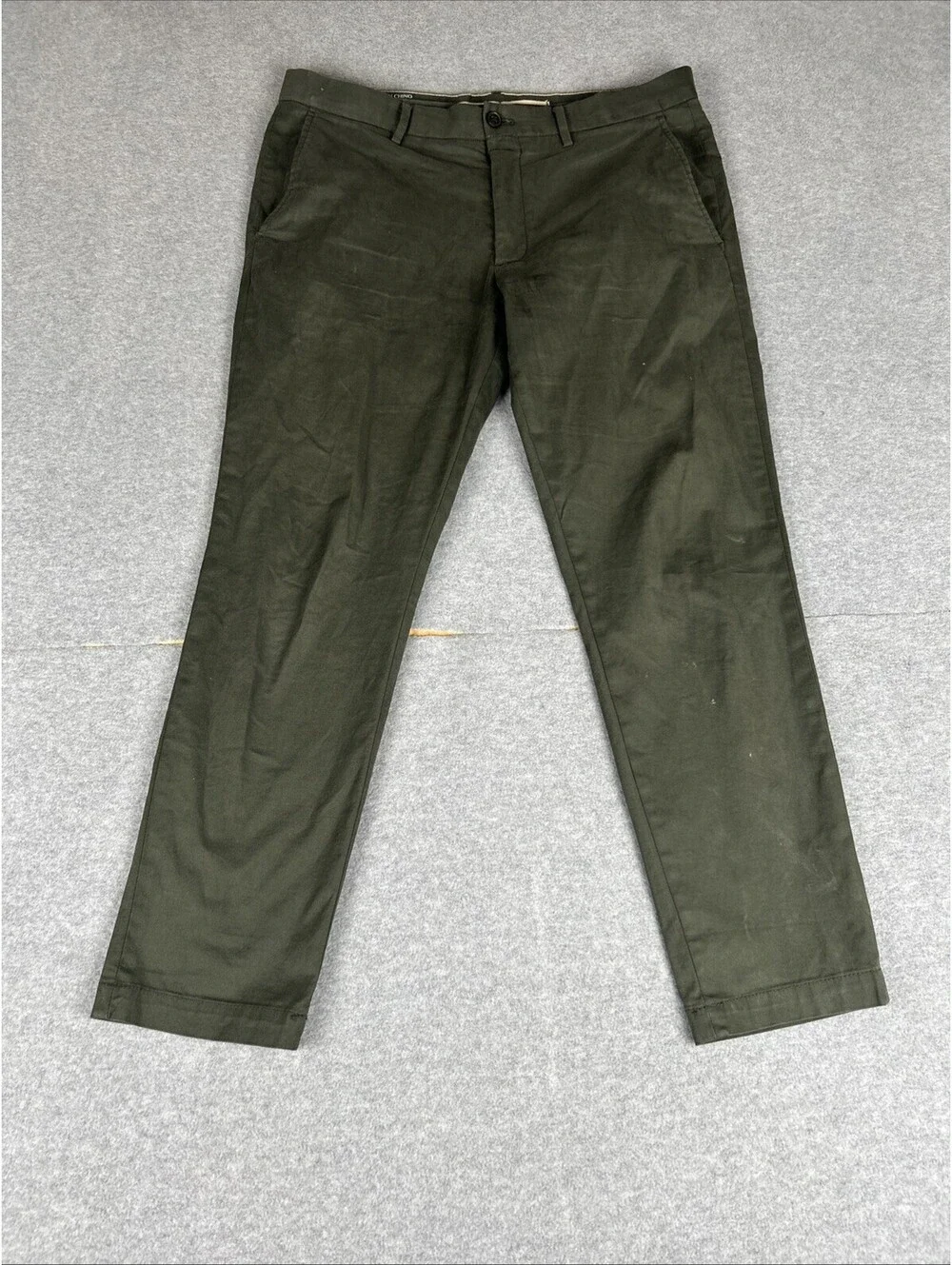 Banana Republic Lived-In Chino Slim Fit Sheltered Earth Olive Green Pants Sz 34
